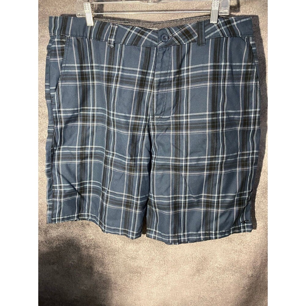 O’Neill Men’s Plaid Hybrid Shorts Size 40 Blue Gray Casual Walk